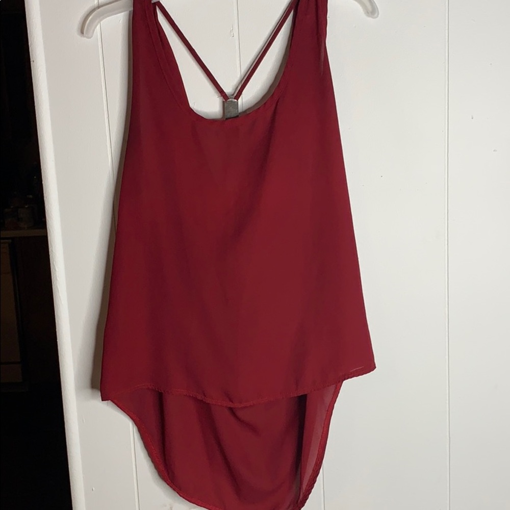 Burgundy flowy blouse